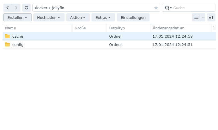 Synology File Staion Ordner für Jellyfin anlegen