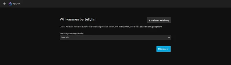 Jellyfin bevorzugte Anzeigesprache