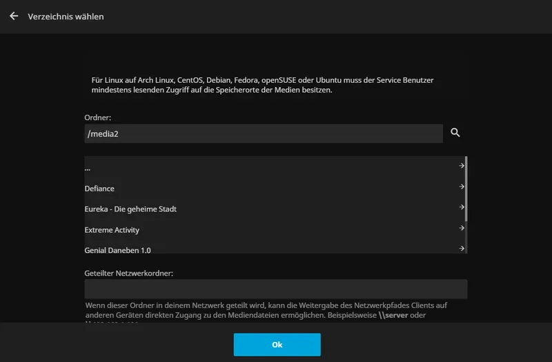Jellyfin bevorzugte Anzeigesprache