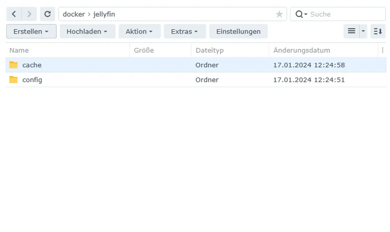 Jellyfin Ordner in Synology File Staion anlegen